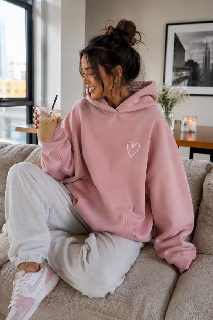 Ivory soft hoodie for travel-day rental