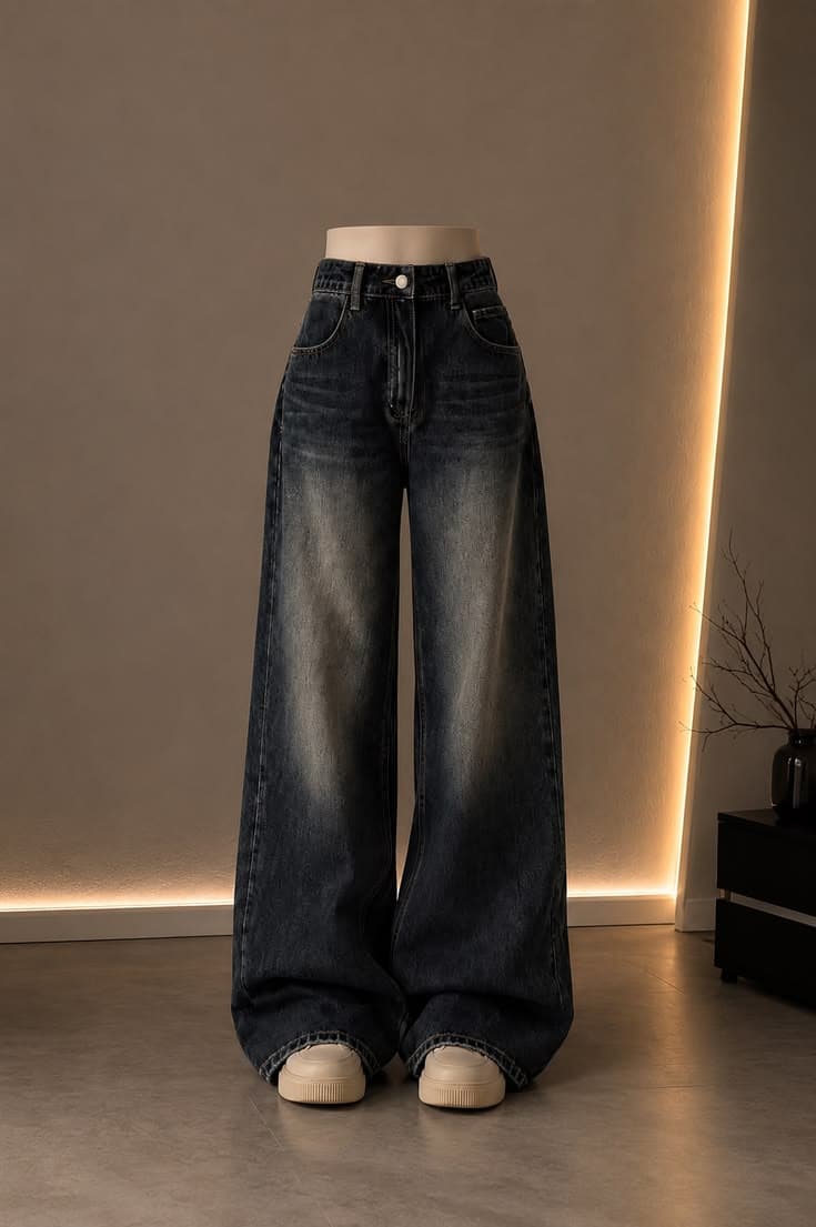 Classic straight denim jeans for casual rental